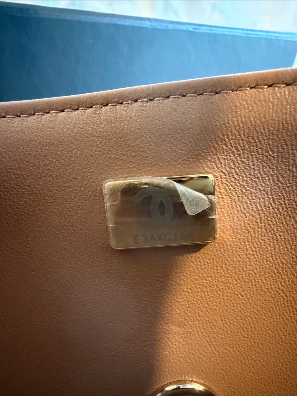 โSOLDโ CHANEL Lambskin Quilted Mini Top Handle Rectangle Flap Beige w/GH - Picture 10 of 10
